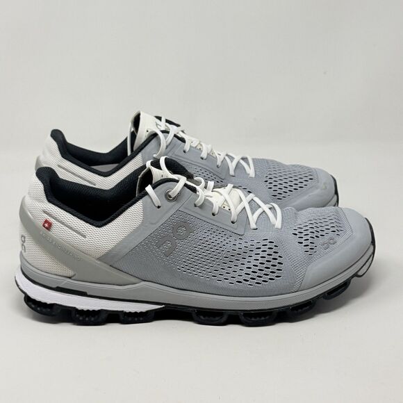 On Running Other - On Cloudsurfer Running Shoes Mens 10.5 Gray White Mesh Lightweight Sneakers